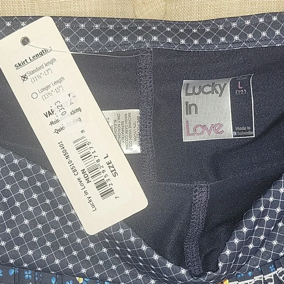 LUCKY IN LOVE skirt keeping it RIO Tennis Skort pleated skirt navy sz LARGE - Picture 5 of 7